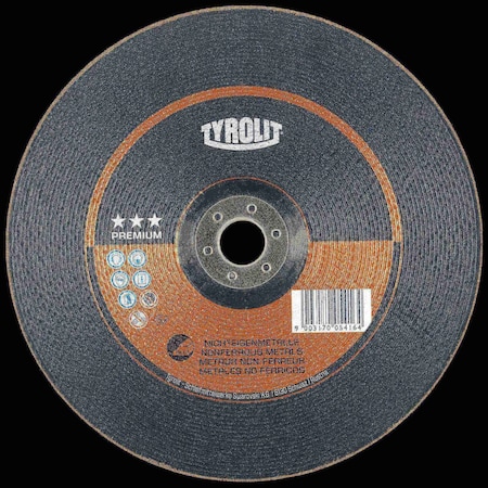 Tryolit Abrasives Type 27, 4-1/2 in Dia, 7/8 in Arbor Hole Size, Rough Grinding Wheel Series 773067